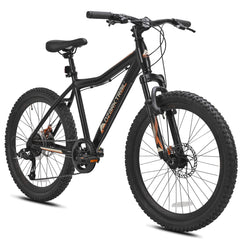 Ozark Trail 24" Glide Mountain Bike, 8 Speed, Black, Teen, Unisex