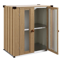 AECOJOY Small Outdoor Storage Cabinet Waterproof with Shelves, Vertical Garden Storage Sheds