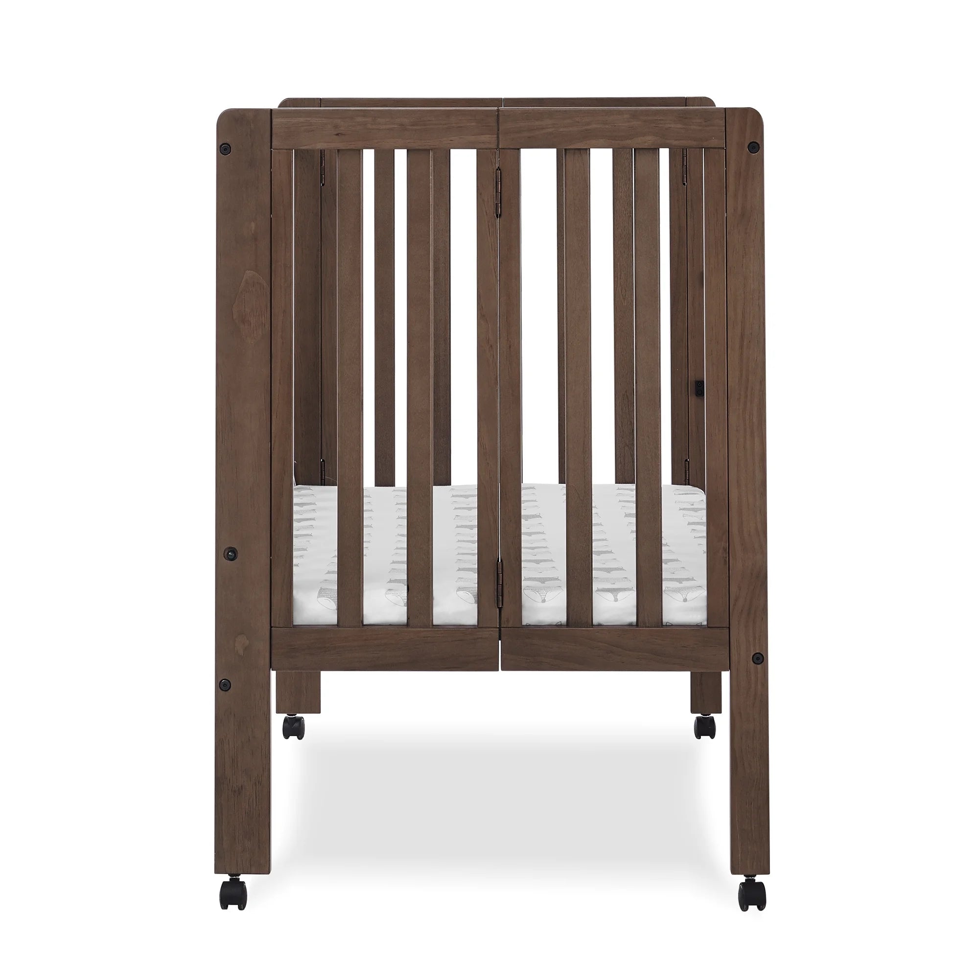 Delta Children Lee Portable Folding Mini Crib with 1.5 - Inch Mattress - Greenguard Gold Certified, Bianca White