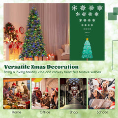 6/7.5 FT Pre-Lit Artificial Christmas Tree, PE/PVC Mixed Tips, Hinged Xmas Tree with Remote, 11 Color-Changing LED Modes, Timer & Metal Stand