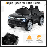 12V Licensed Chevrolet Ride On Truck Car Kids Electric Vehicle with Remote Control, Rear Storage, Lights, Music & Spring Suspension for Ages 3+