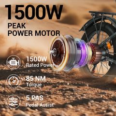 3000W Peak Dual Motor E - Bike, 52V 25AH Battery Elec - Tric Bike for Adults, 35MPH Mountain AWD 7 - Speed Snow E - Bike with 24" x 4.0 Fat Tire for Mountain Snow Hunting Commuting