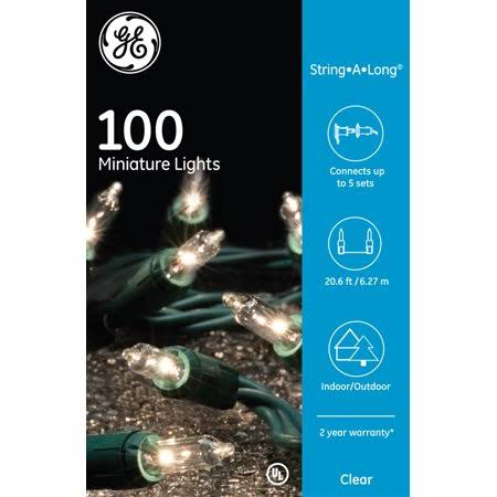 GE Clear Christmas Lights 100 Miniature String