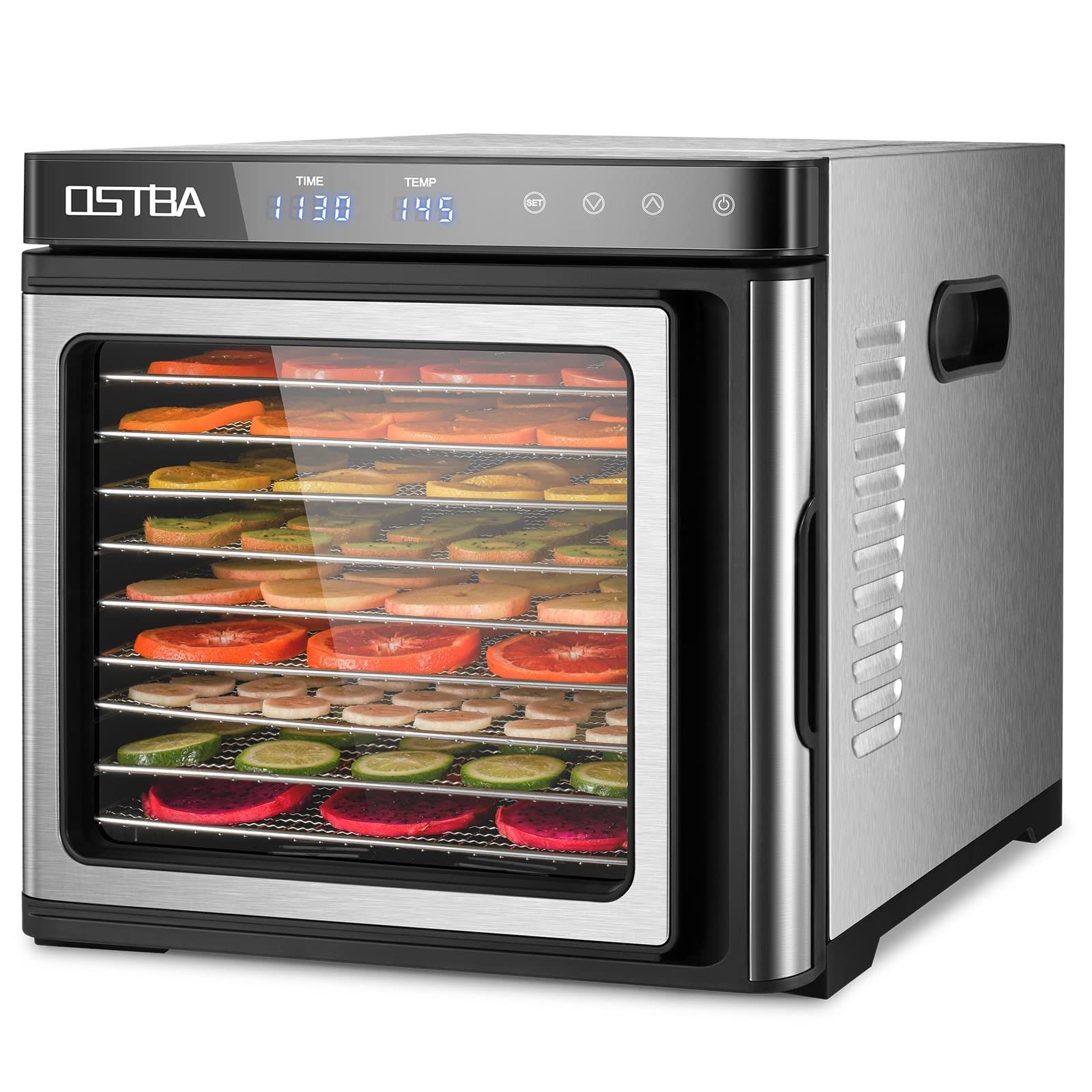 Ostba Appliance Ostba Food Dehydrator Machine, 9 Stainless Steel Trays Dehydrators for Food and Jerky, Herbs, Veggies, Fruits, Adjustable Temperature