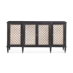 Bassett Mirror Groveland 6 - Shelf Wood Server with Metal Accents in Black