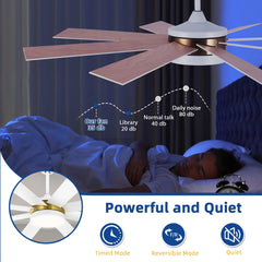 Dextrus 60 in Modern LED Outdoor/ Indoor Ceiling Fan with Remote Control