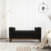 53.5"w Elegant Upholstered Bench with Wood Legs & Round Pillows, Comfy Boucle Fabric Footrest with Arms, Entryway Bench for End of Bed, Bedroom and Living Room, Ivory