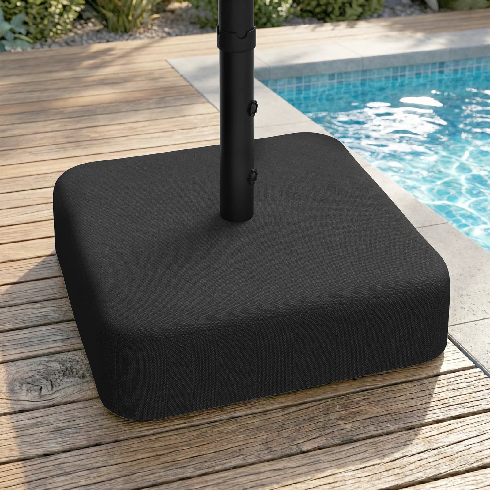 AECOJOY Patio Umbrella Base, 220 lbs Heavy Duty Sand Filled Weighted Umbrella Stand with 2 Sandbags