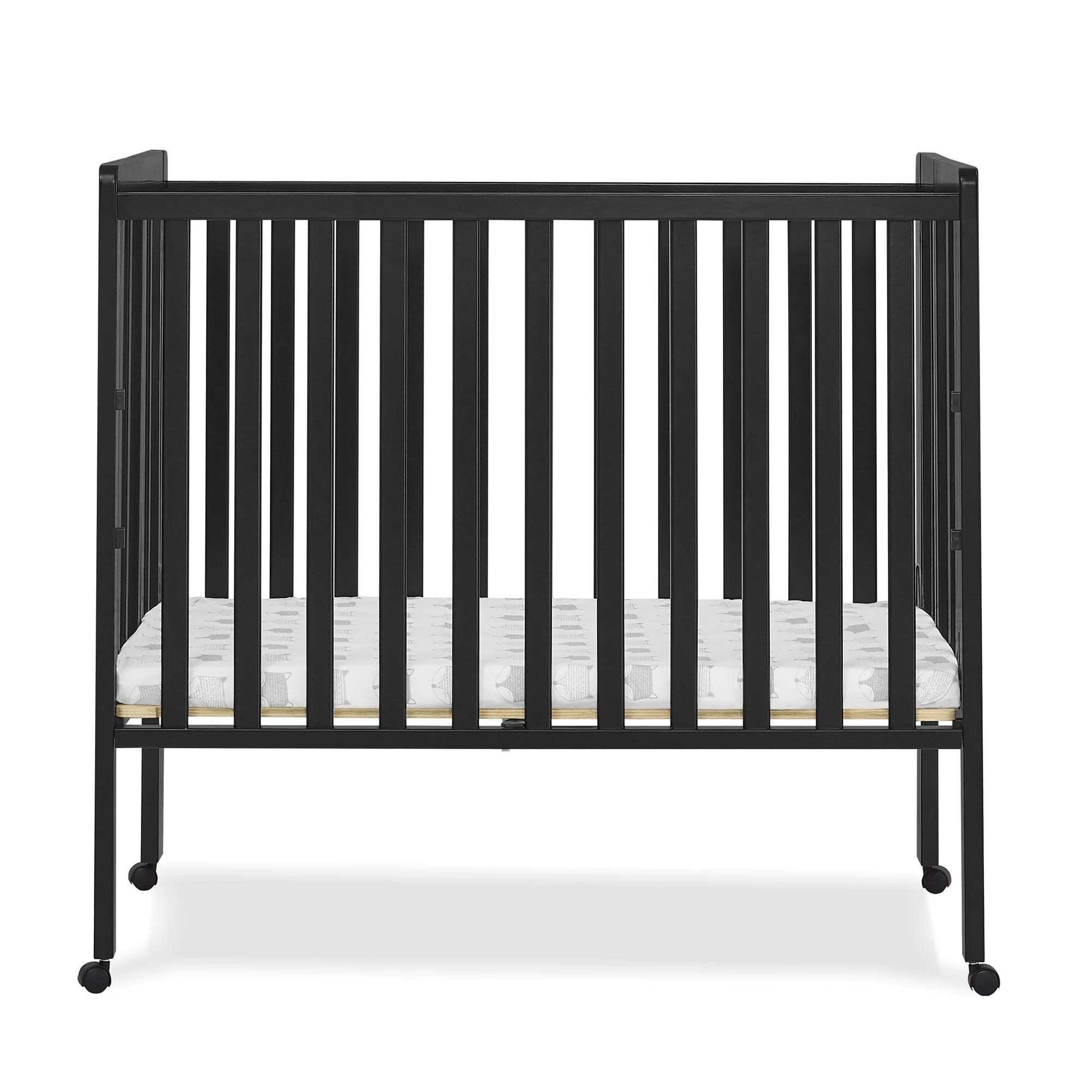 Delta Children Lee Portable Folding Mini Crib with 1.5 - Inch Mattress - Greenguard Gold Certified, Bianca White