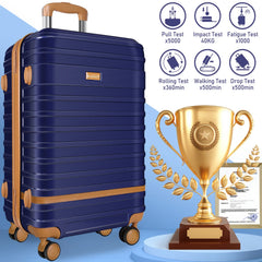 5 Piece Luggage Sets and Travel Duffel Bag, ABS Hardshell Hardside Checked Luggage with TSA Lock and Double Spinner Wheels Suitcase, Deep Blue