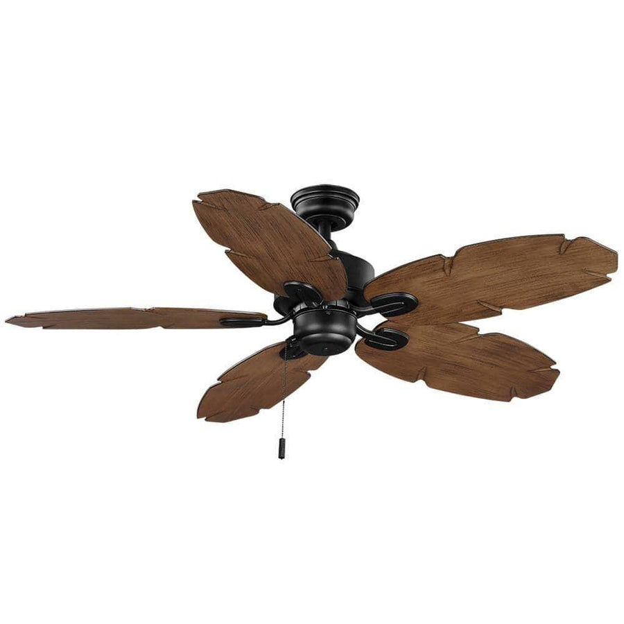 Hampton Bay 32719 Lillycrest II 52 in. Indoor/Outdoor Matte Black Wet Rated Ceiling Fan with 5 Weather Resistant QuickInstall Blades