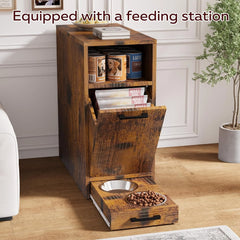 AECOJOY Dog Crate Furniture with Storage Cabinet, 42 Inch Wooden & Steel Decorative Indoor Kennel, Pet Cage End Table