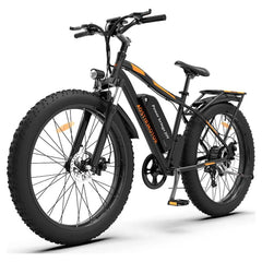 Aostirmotor Electric Mountain Bike, 48V 13AH Removable Lithium Battery 750W Ebike with Rack, 26" 4.0 in Fat Tire Bike, Electric Bicycle for Adults(Black)