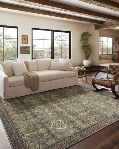 Magnolia Home by Joanna Gaines x Loloi Sinclair Machine Washable Turquoise / Multi Area Rug Rug Size: Rectangle 2'3" x 3'9"