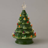 14.5" Battery Operated Lit Ceramic Christmas Tree Green - Wondershop