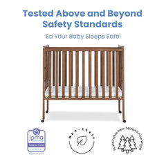 Delta Children Lee Portable Folding Mini Crib with 1.5 - Inch Mattress - Greenguard Gold Certified, Bianca White