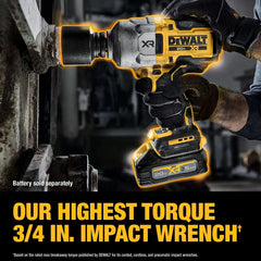 DEWALT 20V MAX XR Brushless Cordless 3/4 In. High Torque Impact Wrench with Hog Ring Anvil Tool Only DCF964B