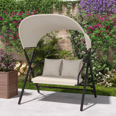 AECOJOY Outdoor Porch Swings for Adults 600LBS 2 Seat Patio Swings with Canopy