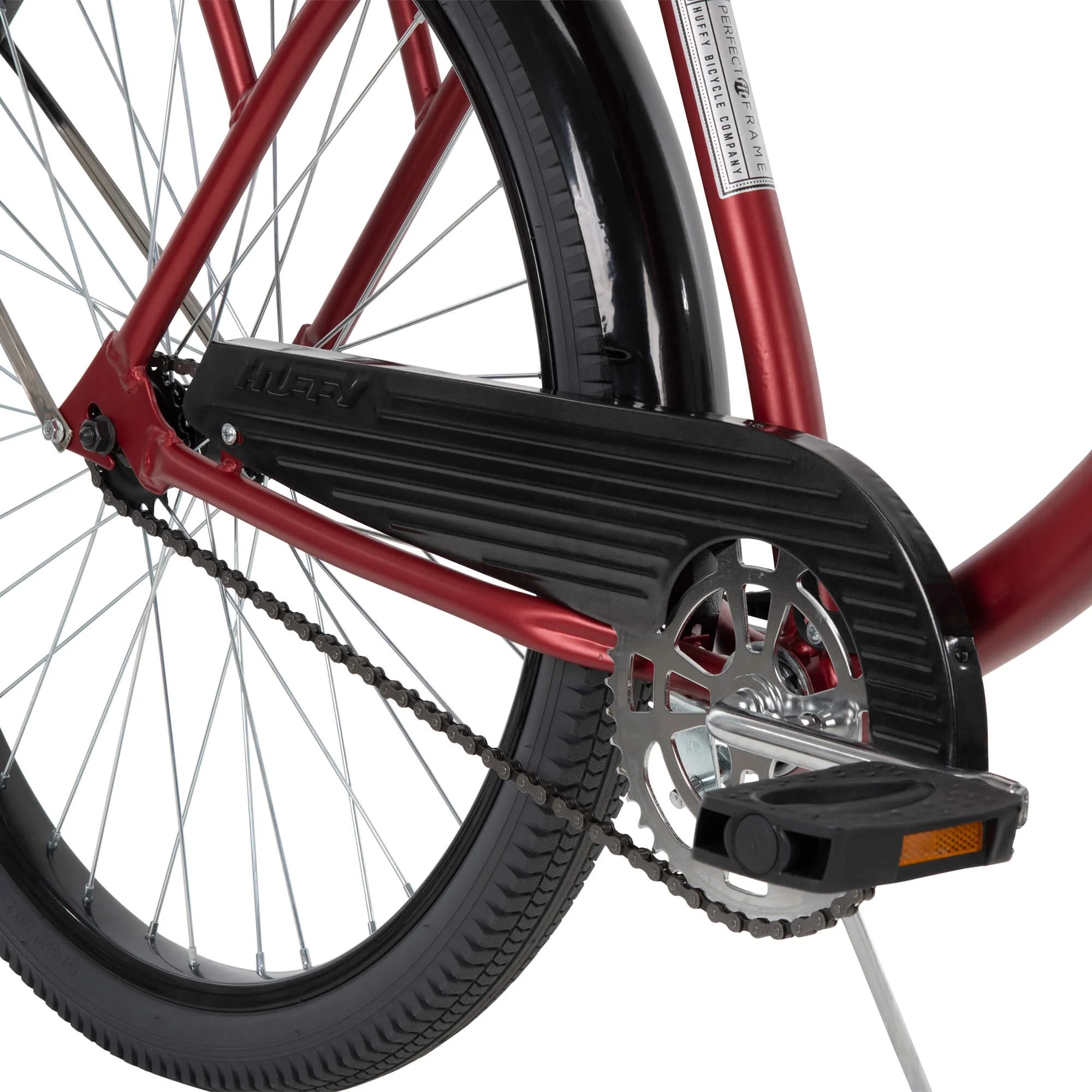 26" Huffy Nel Lusso Beach Cruiser Bike, Basket, Cargo Rack, Red, Ages 12+