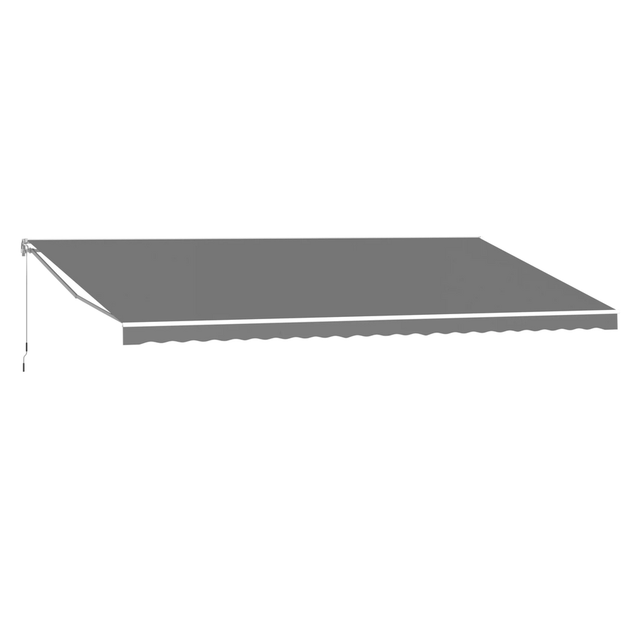 AECOJOY 14'x10' Manual Retractable Awning Sun Shade, Patio Awning Canopy
