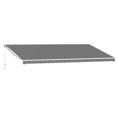 AECOJOY 14'x10' Manual Retractable Awning Sun Shade, Patio Awning Canopy