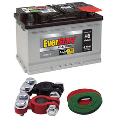 Everstart Platinum AGM Automotive Battery, Group H6 / LN3 / 48 12 Volt, 760 CCA with Top Post Epoxy Coated Battery Terminals