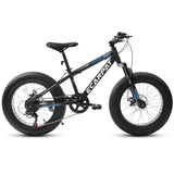 20 in Mountain Bike for 7 - 15 Years Old, 7 Speed Kids Bike with High Carbon Steel Frame, Fat Tire and Dual Disc Brake, Front Suspension Mountain Bicycle Gift for Boys Girls, Grey - Orange