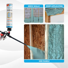 Adhesive Guru Spray Foam Insulation Kit (18 x 32.80 oz/930 Gr - 360 Board Feet), Self - Expanding Adhesive Foam, Closed Cell Heat Insulation & Acustic Spray with Cleaner and Dispensing Gun - 18 Pack