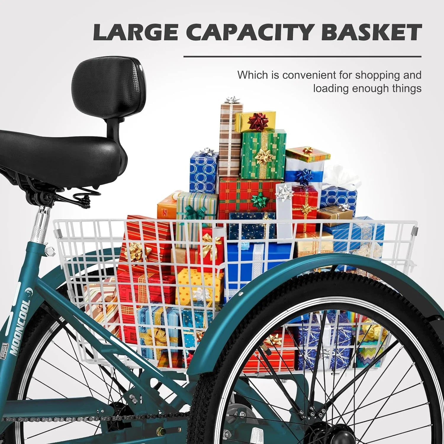 FICISOG 7 Speed Adult Tricycle for Women, 20/24/26 in Adult Trike with Basket, 3 Wheel Bikes for Adults Seniors, Cruise Trike for Shopping Picnic