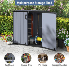 Tangkula 23.5 Cu.ft Outdoor Storage Box with Floor & Lockable Door