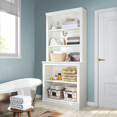Bevfint 72" Tall Bookcase, White Large Floor Standing Bookshelf, 5 Tier Shelves Open Storage Organizer, Book Case for Living Room Hallway Kitchen Home Office Bedroom, White - 5 Tier
