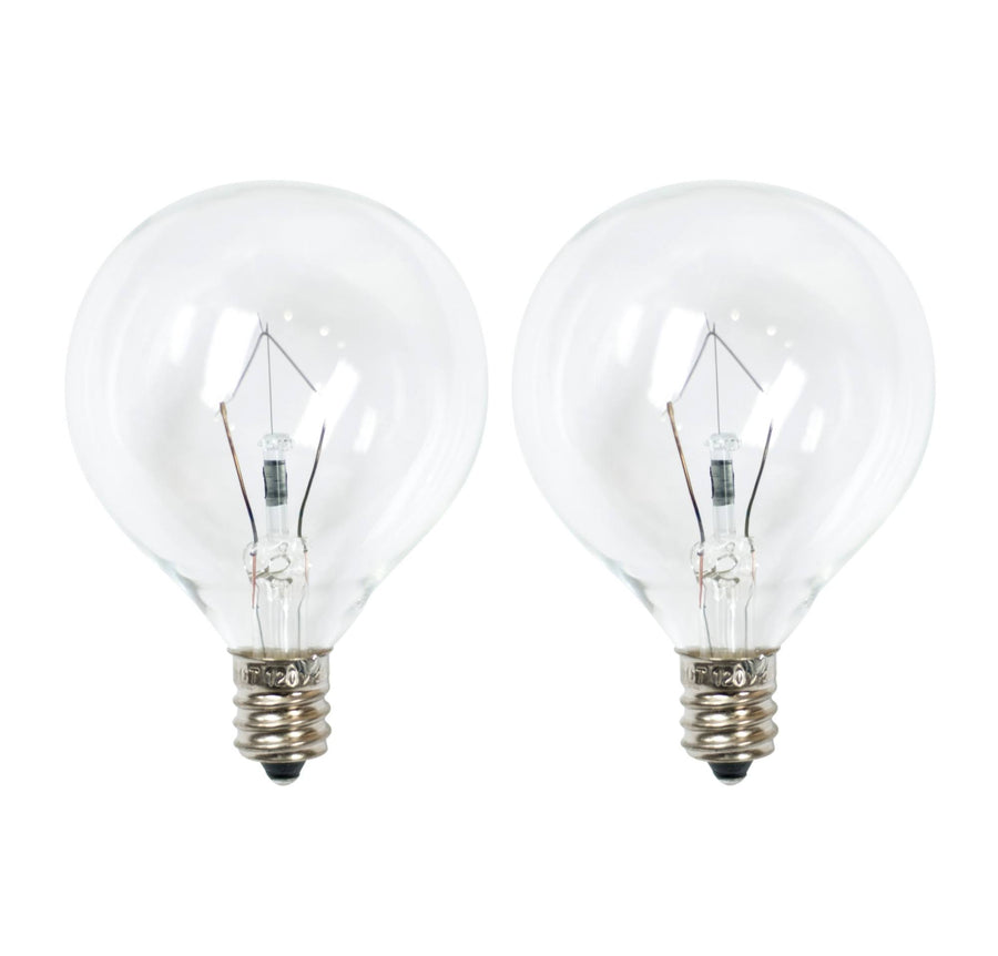 25-Watt 2pk G50 Incandescent Light Bulbs for Wax Warmers Clear - Ador