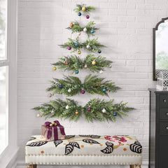 Christmas Tree Wall Decoration, Mini Christmas Tree Wall Hanging, Wall Hanging Christmas Tree with Bells,Wall Christmas Tree Hanging Decorations for