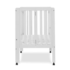 Delta Children Lee Portable Folding Mini Crib with 1.5 - Inch Mattress - Greenguard Gold Certified, Bianca White