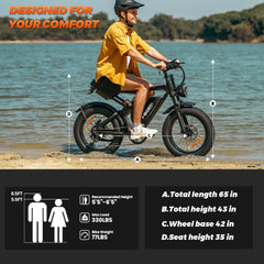 20" Fat Tire Electric Bike for Adults, 1500W Peak Adults Ebike, 48V 15ah Battery Electric Mountain Bike UL2849