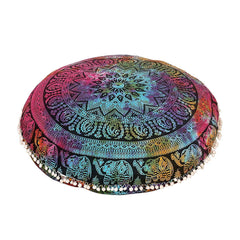 32" Multi Elephant Mandala Floor Pillow Meditation Bohemian Cushion Seating Throw Hippie Decorative Boho Indian Large Ottoman Outdoor Home Decor
