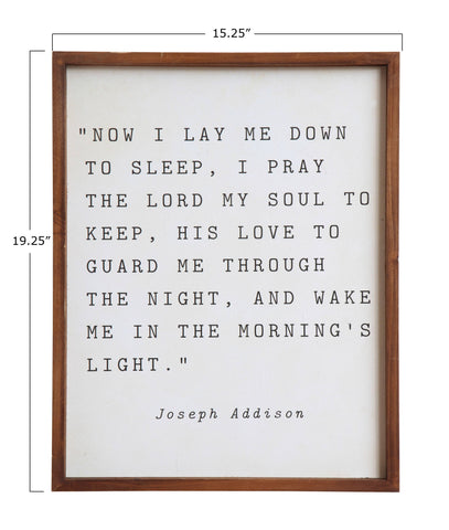 Now I Lay Me Down to Sleep Wood Framed Wall Decor