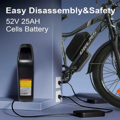 3000W Peak Dual Motor E - Bike, 52V 25AH Battery Elec - Tric Bike for Adults, 35MPH Mountain AWD 7 - Speed Snow E - Bike with 24" x 4.0 Fat Tire for Mountain Snow Hunting Commuting