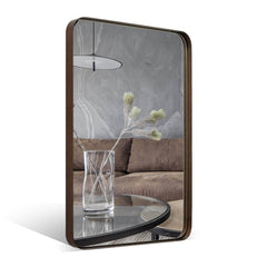 Bronze Bathroom Mirror Metal Framed Rectangle Wall Mirror