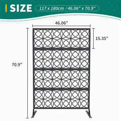 Accreate Decorative Wrought Privacy Screen - Easy Snap - Together Room Divider for Indoor/Outdoor Use, Breathable Wind - Resistant Partition with Anti - Tip Base (6x3.8ft)