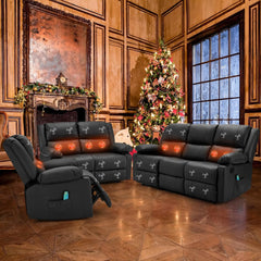 AECOJOY 3 PCS Recliner Sofa Set for Living Room Furniture Set