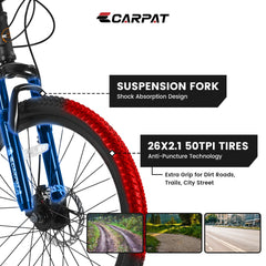 26 in Mountain Bike for Men, Adult Mens Bike with 21 Speed & Disc Brakes