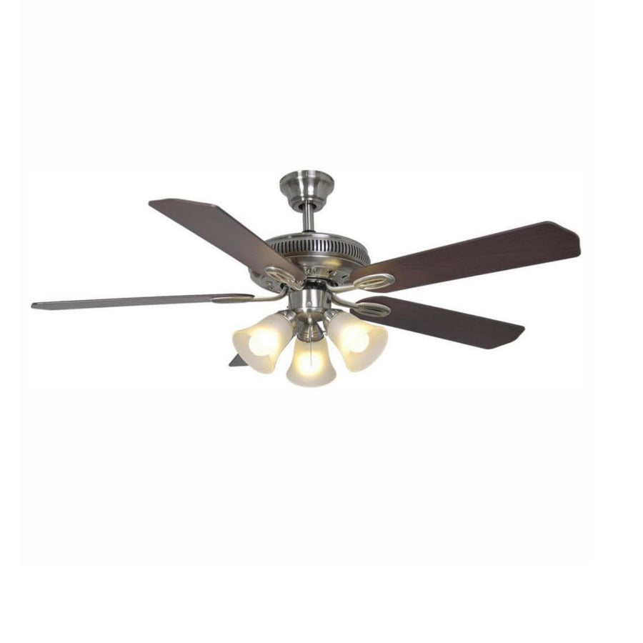 Hampton Bay Glendale 52 in. LED Indoor Brushed Nickel Ceiling Fan with Light Kit