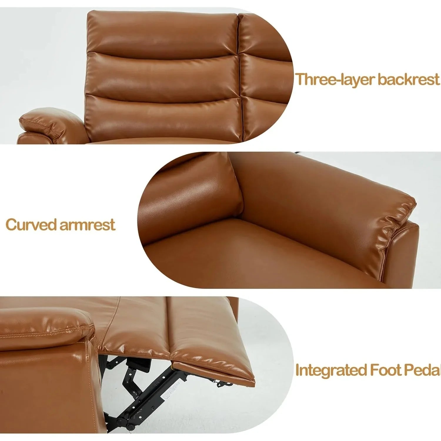 AECOJOY Power Reclining Sectional Sofa, PU Leather Sleep Sofa Bed with Storage Chaise