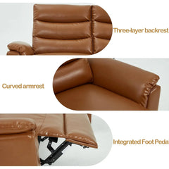 AECOJOY Power Reclining Sectional Sofa, PU Leather Sleep Sofa Bed with Storage Chaise