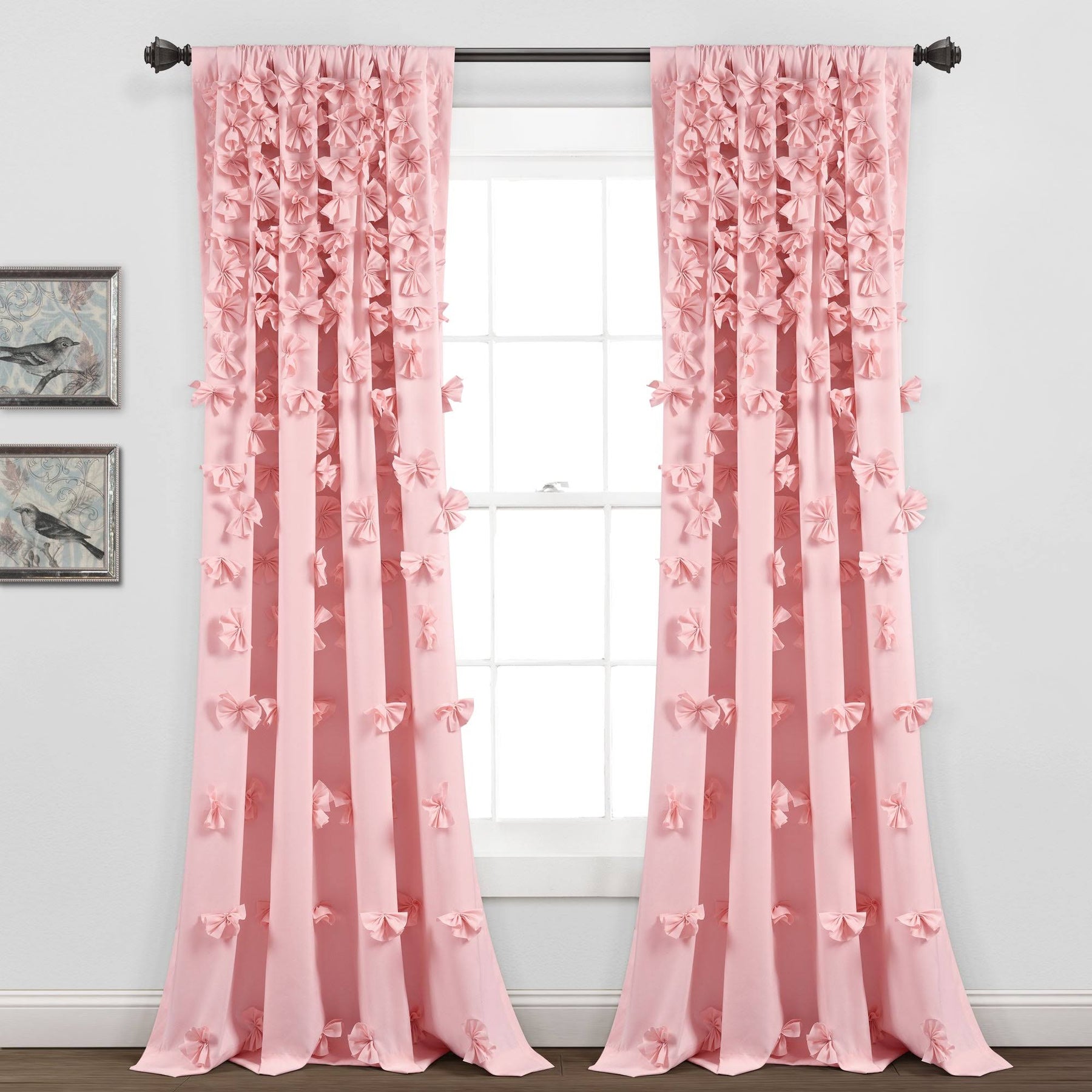 Lush Decor Riley Window Curtain Panel Pink Single 54x84