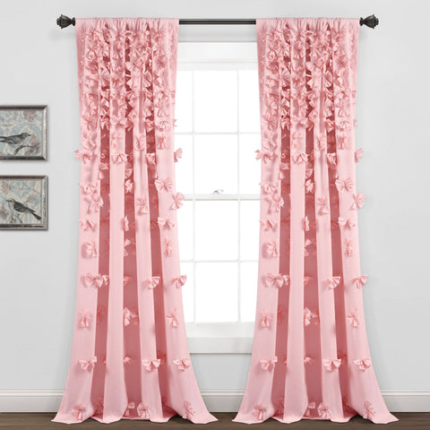 Lush Decor Riley Window Curtain Panel Pink Single 54x84