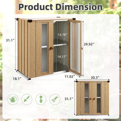 AECOJOY Small Outdoor Storage Cabinet Waterproof with Shelves, Vertical Garden Storage Sheds