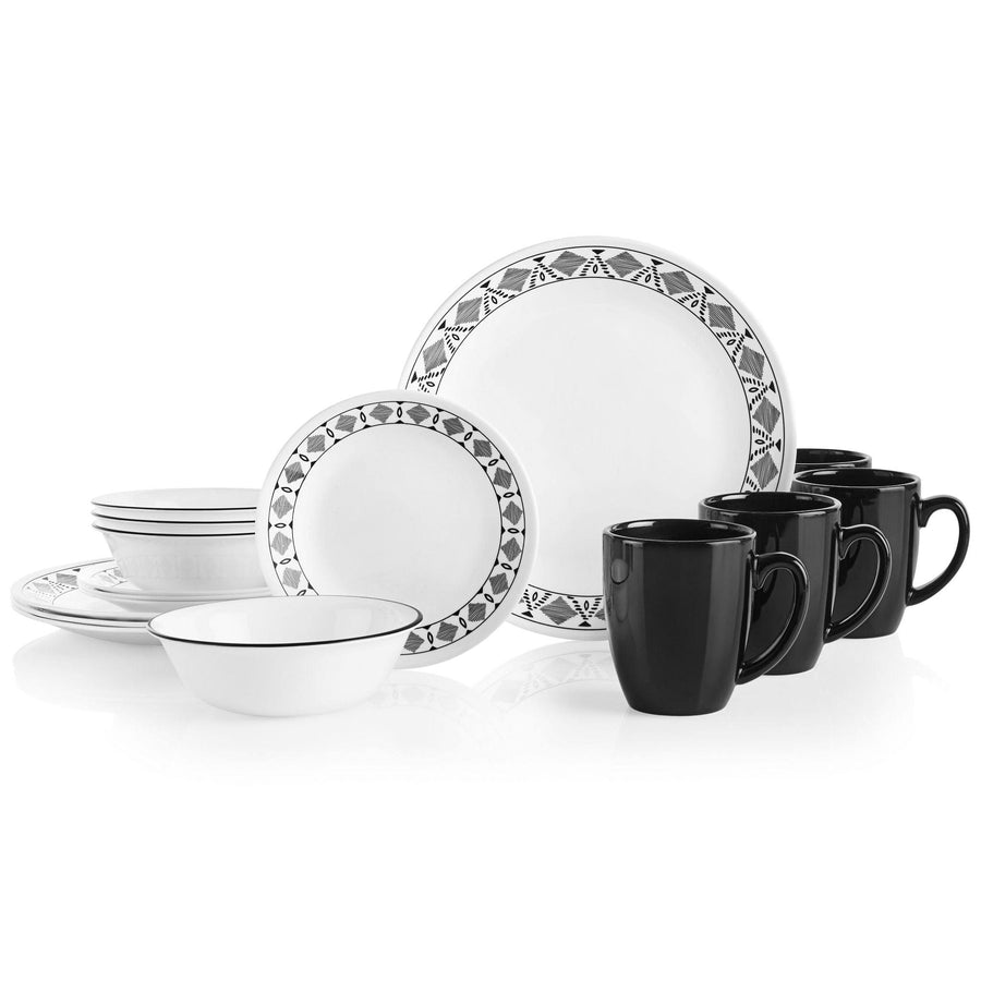 Corelle 18-Piece Service for 6 Chip Resistant Dinnerware Set Portofino