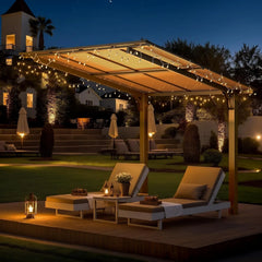 AECOJOY 8' x 8' Gazebo for Patio, Freestanding Lean to Hard Top Gazebo Carport Shelter